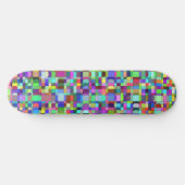 Abstrakte Quadrate Formen Multicolor Muster Skateboard (Horizontal)
