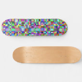 Abstrakte Quadrate Formen Multicolor Muster Skateboard (Horizontal)