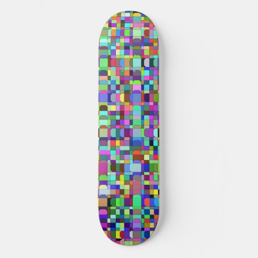 Abstrakte Quadrate Formen Multicolor Muster Skateboard (Vorderseite)