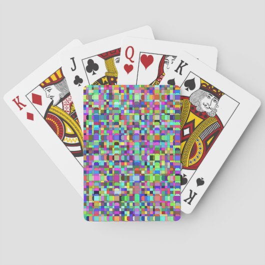 Abstrakte Quadrate Formen Multicolor Muster Spielkarten (Rückseite)
