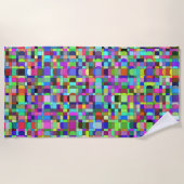 Abstrakte Quadrate Formen Multicolor Muster Strandtuch (Vorderseite)