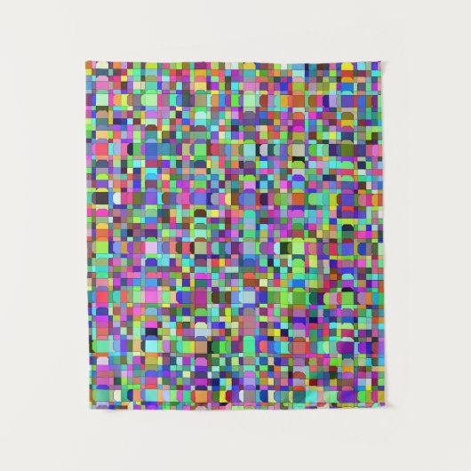 Abstrakte Quadrate Formen Multicolor Muster Wandteppich (Vorderseite)