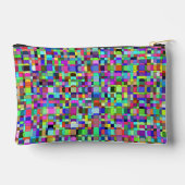 Abstrakte Quadrate Formen Multicolor Muster Zubehörtasche (Rückseite)