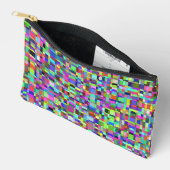 Abstrakte Quadrate Formen Multicolor Muster Zubehörtasche (Offen)