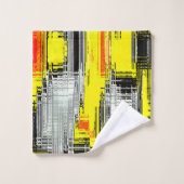 Abstrakte Quadrate, gebildet aus Kratzern über Gel Badhandtuch Set (Waschlappen)