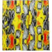 Abstrakte Quadrate, gebildet aus Kratzern über Gel Duschvorhang (Vorderseite)