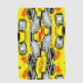 Abstrakte Quadrate, gebildet aus Kratzern über Gel Golfhandtuch (Vorderseite)