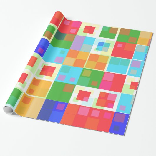 abstrakte Quadrate Geschenkpapier (Ungerollt)
