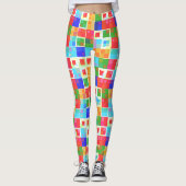abstrakte Quadrate Leggings (Vorderseite)