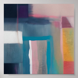 Abstrakte Quadrate miteinander verschmelzen Poster