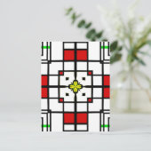 Abstrakte Quadrate Postkarte (Stehend Vorderseite)