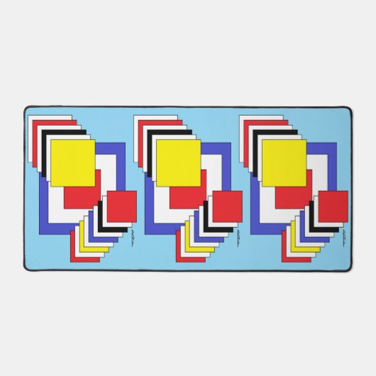 Abstrakte Quadrate Schreibtischunterlage (Vorderseite)