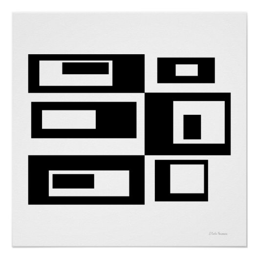Abstrakte Quadrate Schwarz/Weiß POSTER (Vorderseite)