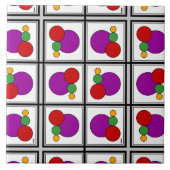 Abstrakte Quadrate und Kreise Fliese (Vorderseite)