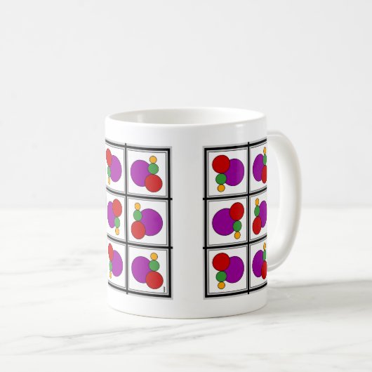 Abstrakte Quadrate und Kreise Kaffeetasse (VorderseiteRechts)