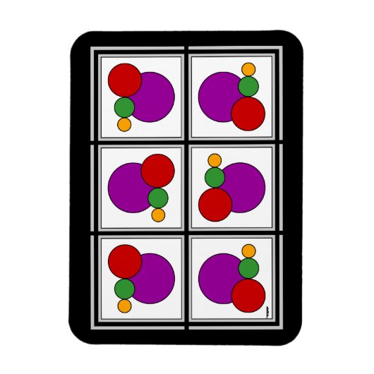 Abstrakte Quadrate und Kreise Magnet (Vertikal)
