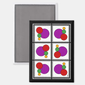 Abstrakte Quadrate und Kreise Magnet (Vorderseite/Rückseite)