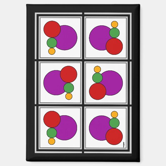 Abstrakte Quadrate und Kreise Magnet (Vorderseite)