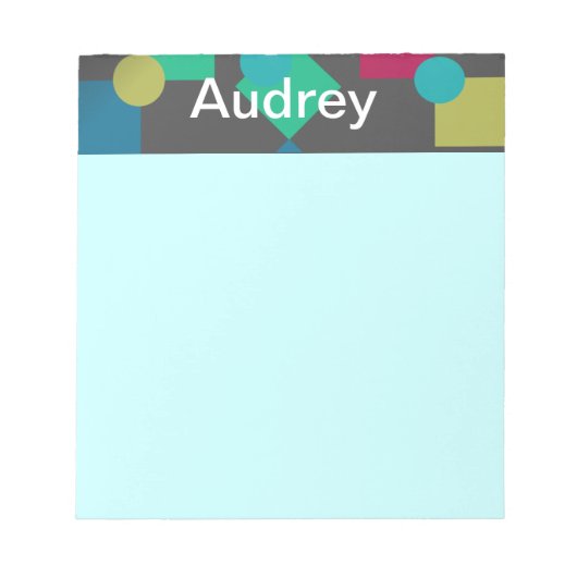 Abstrakte Quadrate und Punkte Notepad Notizblock (Vorderseite)