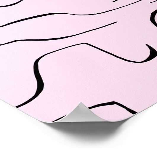 Abstrakte quadratische Linie Art - rosa Hintergrun Poster (Ecke)