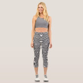 Abstrakte Quadratzelle Capri Leggings (Vorderseite)