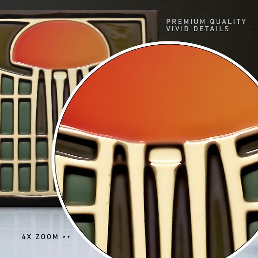 Abstrakte Qualle aus dem Mittelalter Art Deco Fliese