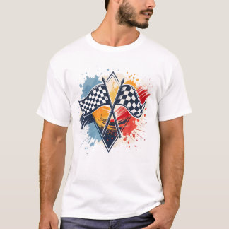 Abstrakte Racing Flag Grafik für T - Shirt