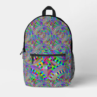abstrakte Räder und Pegs Bedruckter Rucksack