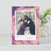 Abstrakte Rahmen Merry Christmas Foto Feiertagskarte (Stehend Vorderseite)