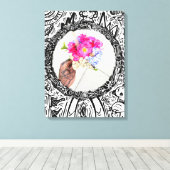 Abstrakte Rahmen und Bouquet Leinwanddruck (Insitu (Holzboden))