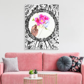 Abstrakte Rahmen und Bouquet Leinwanddruck (Insitu (Wohnzimmer))