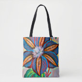 Abstrakte Rainbow Blume farbige Originalkunst Tasche (Vorderseite)