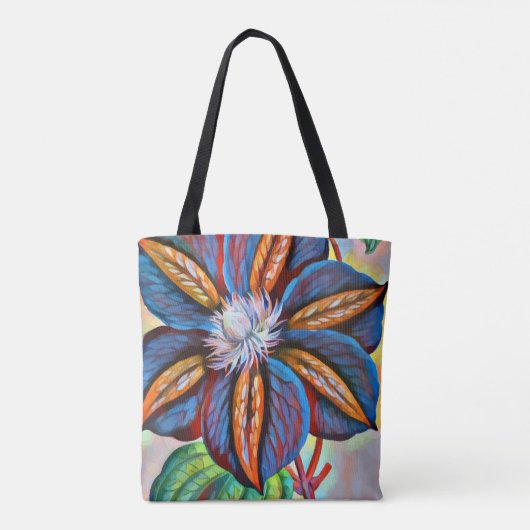 Abstrakte Rainbow Blume farbige Originalkunst Tasche (Rückseite)