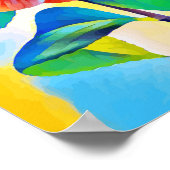 Abstrakte Rainbow-Blume, originelle Digitalkunst Poster (Ecke)