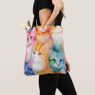 ABSTRAKTE RAINBOW-FARBIERTE KITTKATZE TASCHE