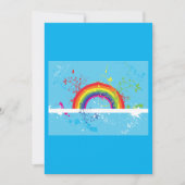 Abstrakte Rainbow Floral Wirbel und Paint Spritzer Einladung (Vorderseite)