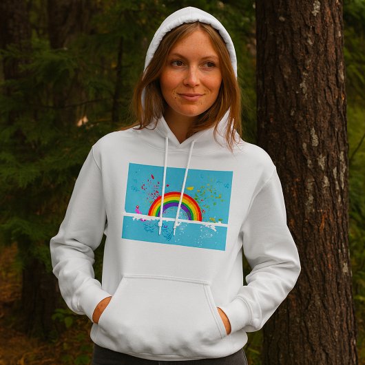Abstrakte Rainbow Floral Wirbel und Paint Spritzer Hoodie
