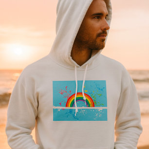 Abstrakte Rainbow Floral Wirbel und Paint Spritzer Hoodie