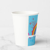 Abstrakte Rainbow Floral Wirbel und Paint Spritzer Pappbecher (Rechts)