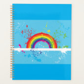 Abstrakte Rainbow Floral Wirbel und Paint Spritzer Planer (Vorderseite)