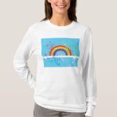Abstrakte Rainbow Floral Wirbel und Paint Spritzer T-Shirt (Vorderseite)