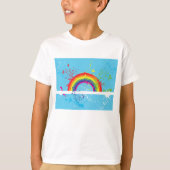 Abstrakte Rainbow Floral Wirbel und Paint Spritzer T-Shirt (Vorderseite)