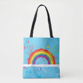 Abstrakte Rainbow Floral Wirbel und Paint Spritzer Tasche (Vorderseite)