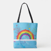 Abstrakte Rainbow Floral Wirbel und Paint Spritzer Tasche (Rückseite)