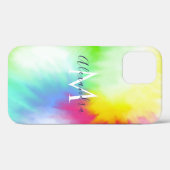Abstrakte Rainbow-Gefärbte Krawatte Monogramm und Case-Mate iPhone Hülle (Rückseite (Horizontal))