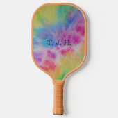 Abstrakte Rainbow-Gefärbte Krawatte Pickleball Schläger (Rückseite)