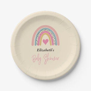 Abstrakte Rainbow Girl Babydusche Pappteller