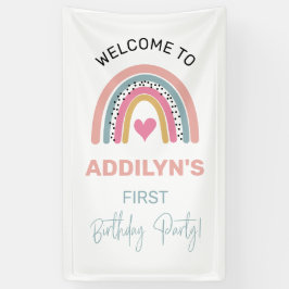 Abstrakte Rainbow Girl's Birthday Party Willkommen Banner