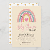 Abstrakte Rainbow Heart Girl Baby Dusche per Mail Einladung (Vorne/Hinten)