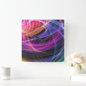 Abstrakte Rainbow-Lampen Quadratische Wanduhr (Zuhause)